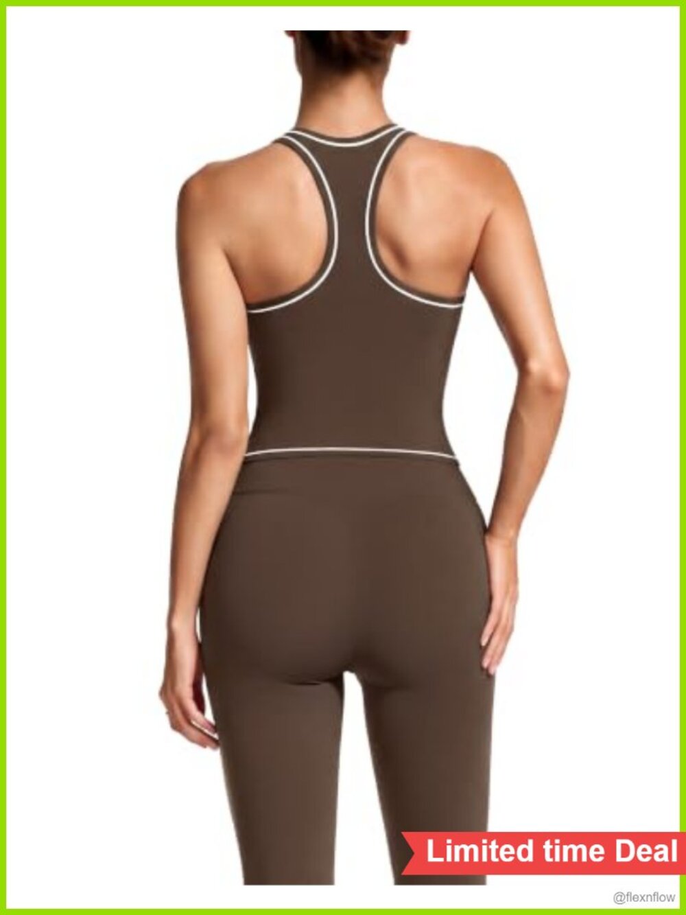 SUUKSSESS 2 Piece Racerback Workout Set with Scrunch Leggings Athletic Gym Yoga
